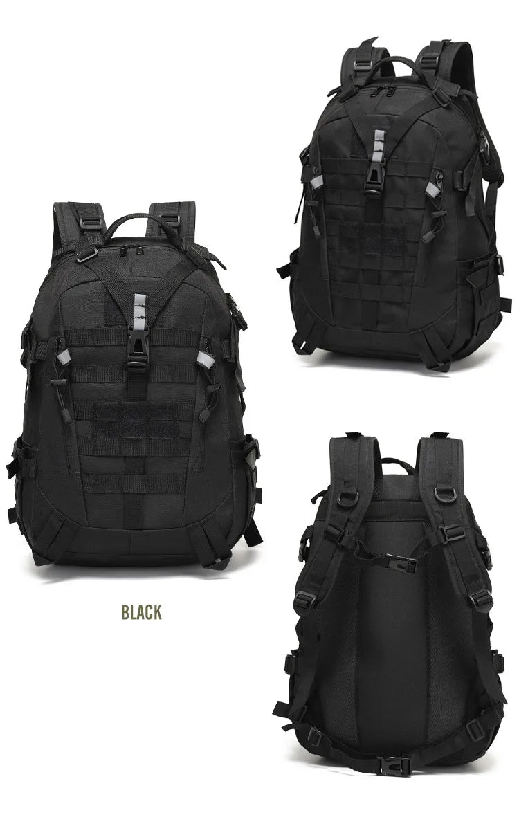 40L Tactical Reflective Backpack – Molle Camouflage Rucksack for Outdoor Hiking, Camping, Hunting & Travel
