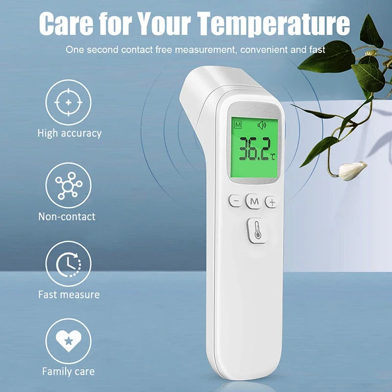 Non-Contact Infrared Thermometer or 2-in-1 Glucometer and Oximeter - Digital Body Temperature, Blood Glucose and Blood Oxygen Monitoring Devices