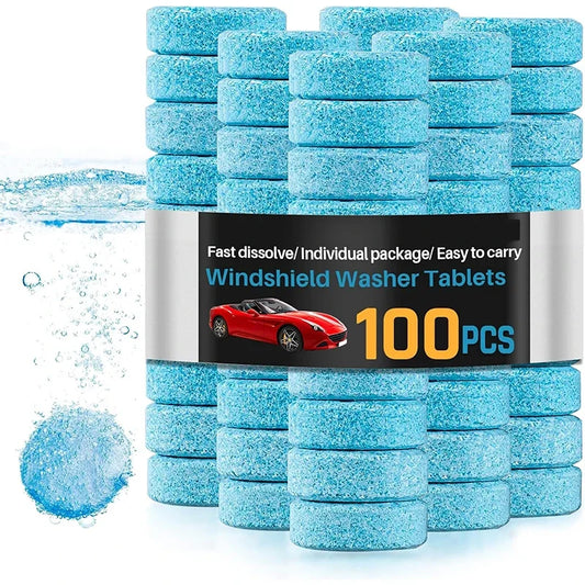 Car Windshield Washer Fluid Tablets | Concentrated Effervescent Wiper Cleaning Tablets for Windows & Kitchen