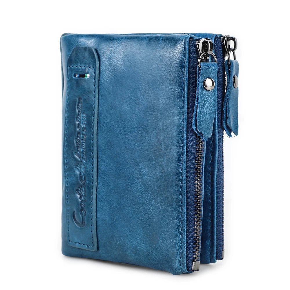 CONTACT'S Genuine Leather Short Wallet for Women — Luxury Designer Card & Coin Holder, Mini Money Clip Wallet with Free Shipping