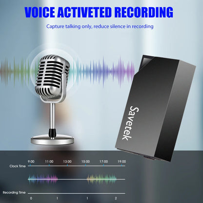 Savetek Mini USB Pen Voice Recorder — 8GB/32GB/64GB Digital Audio Recorder with 192Kbps WAV Recording