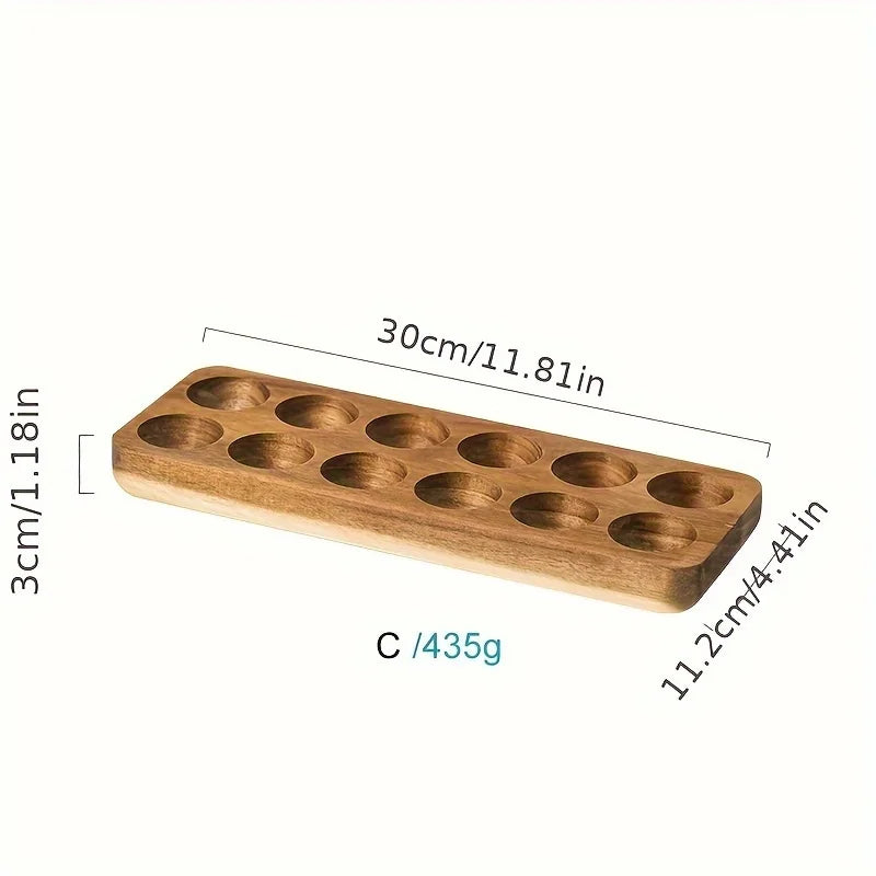 KEMORELA Wooden Egg Storage Box – Multi-Compartment Kitchen Organizer for Fresh Eggs