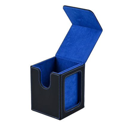 MTG Card Deck Box with Display Window – Magnetic PU Leather Storage for 120+ Single-Sleeved Trading Cards