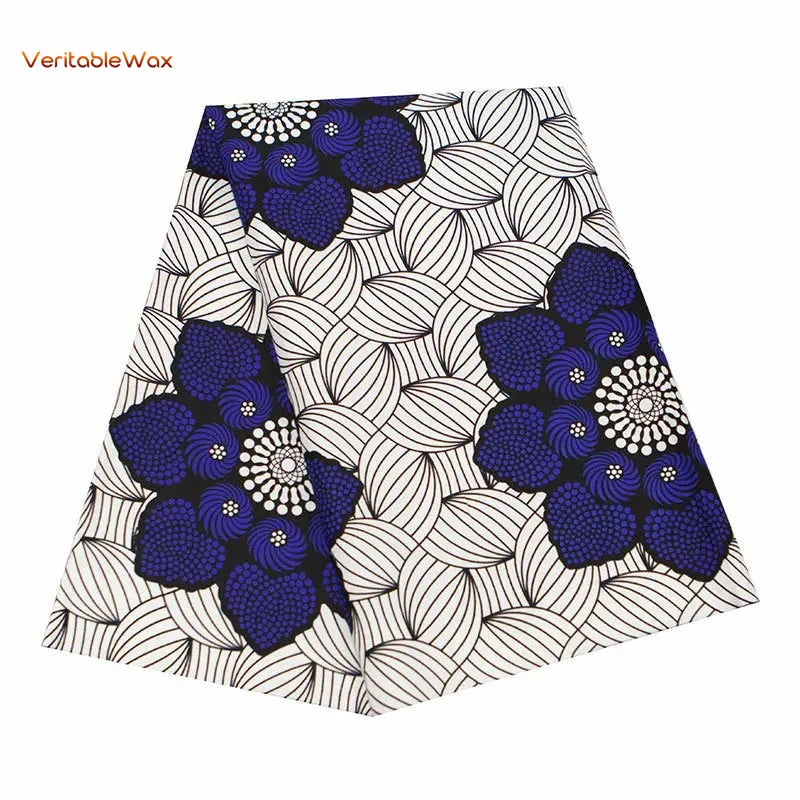 Ankara African Wax Print Fabric - Batik Pagne Polyester Material for DIY Sewing, Patchwork & Wedding Dress Craft