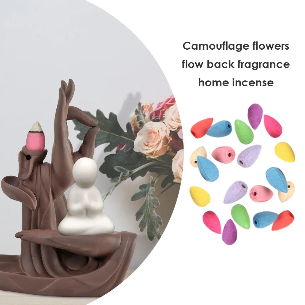 Natural Incense Mixed Backflow Cones – Waterfall Smoke Burner for Aromatherapy, Tea Room, Yoga, & Meditation