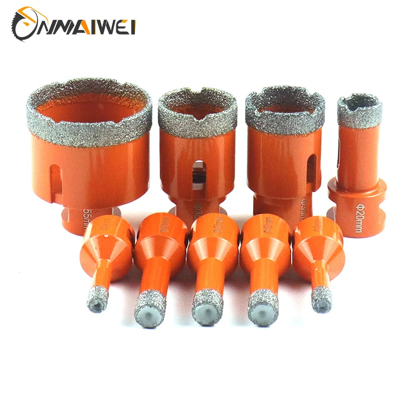 Diamond Brazed Dry Core Drill Bit 6–100mm Hole Saw (1pc) — For Porcelain Tile, Marble, Glass & Granite Cutting