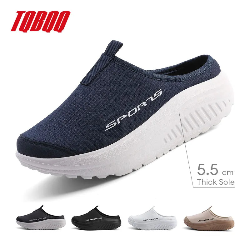 Women's Height-Increasing Walking Shoes - Lightweight Thick-Soled Casual Sport Sneakers