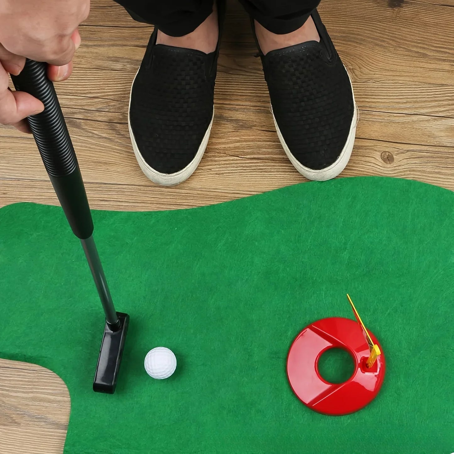 ABS Mini Golf Putting Green Set – Toilet Leisure Indoor Sports Game with Putter & Ball for Adults