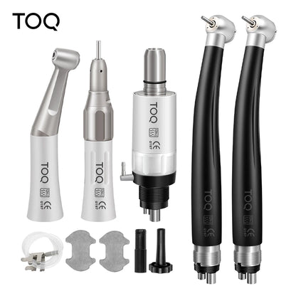 Dental High & Low Speed Handpiece Kit — Straight & Contra Angle Air Turbine with 2/4 Hole M4/B2 for Full Dental Equipment Set
