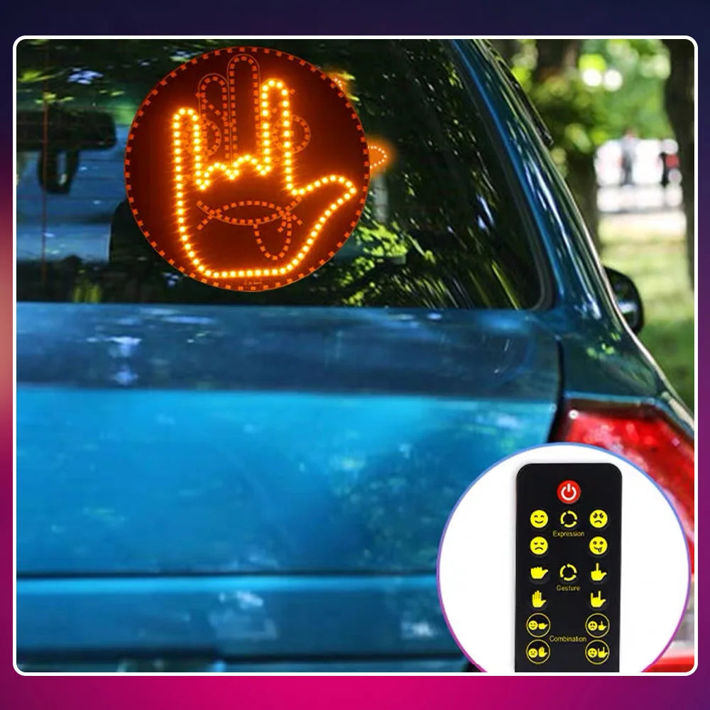 Car LED Facial Expression Light with Remote Control – Rear Window Warning & Fun Display Lamp