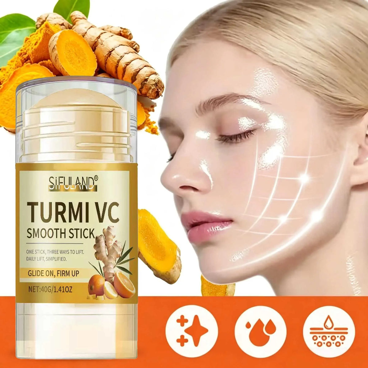 Turmeric & Vitamin C Neck and Facial Cream - Hydrating Anti-Aging Skin Care for Smoother, Firmer-Looking Skin