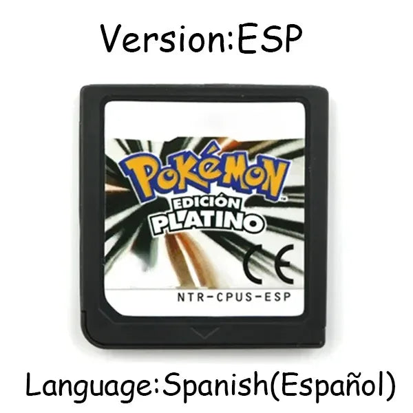 Pokemon Series DS Game Cartridge – Platinum, Pearl, Diamond, HeartGold, SoulSilver, Multilingual for NDS/3DS Consoles