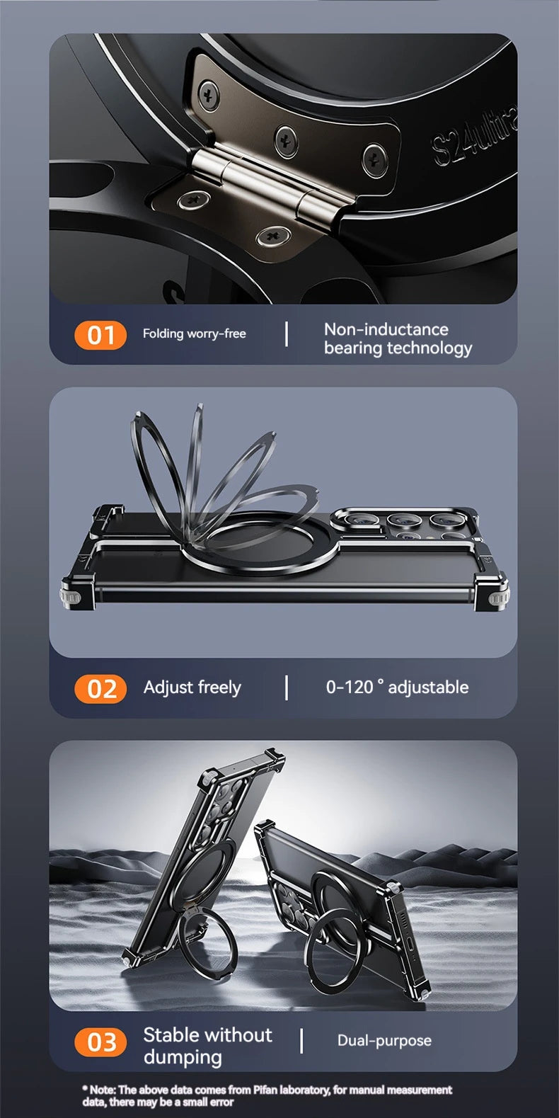 Magnetic Metal Phone Case for Samsung Galaxy S24/S23 Ultra – Aluminum Alloy Frameless Bumper with Finger Ring