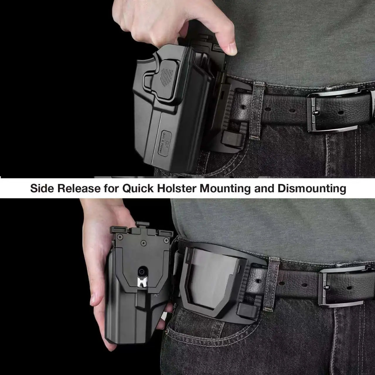 Universal Polymer Pistol Holster - Right Hand Quick Draw Auto Lock Carry Case