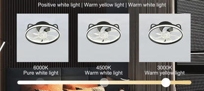 Modern LED Ceiling Fan Light with DC Motor - 6 Speed, Timer, Low Floor Attic Fan, Remote Control Decorative Light