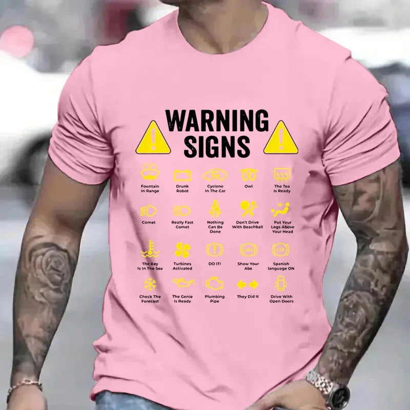 Funny Driving Warning T-Shirt - Men’s Auto Mechanic Graphic Tee for Summer Casual Style