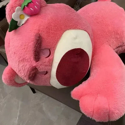Disney Toy Story Lotso Plush – 90cm Cute Strawberry Bear Sofa Pillow, Stuffed Toy Gift for Kids and Girls