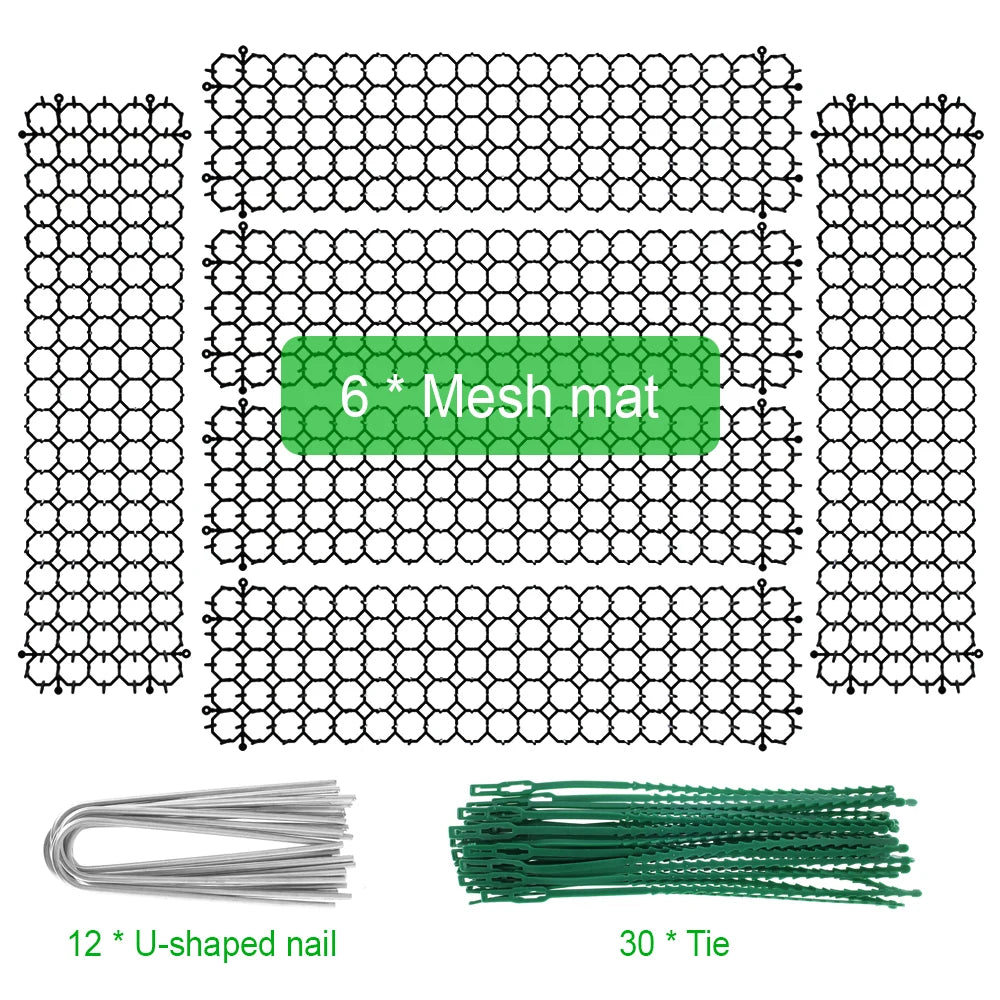 6/10pcs Cat Scat Mats – Anti-Cat & Dog Repellent Deterrent with Pet Prickle Strips and 12 U-Shaped Ground Nails