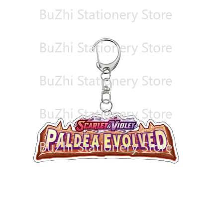 Anime Mega Evolution Acrylic Keychain 5cm – PTCG PKM Cartoon Game Logo Bag Charm Pendant Gift Toy for Boys & Girls Collection