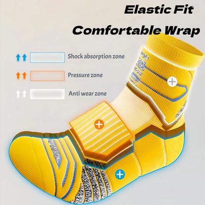 Professional Marathon Running Socks for Men – Thick Towel Bottom Sports Socks for Cycling & Basketball – Odor Control & Sweat Absorption Athletic Wear