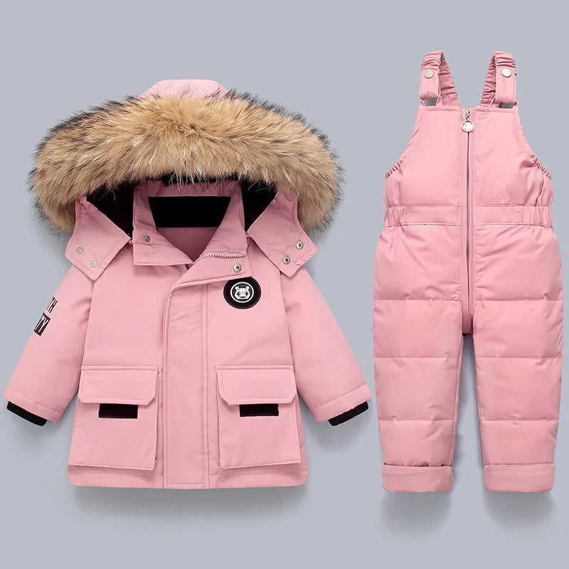 Children’s Winter Clothing Set – Baby Down Jacket Parka & Thick Snowsuit for Boys and Girls