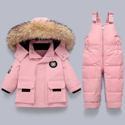 Children’s Winter Clothing Set – Baby Down Jacket Parka & Thick Snowsuit for Boys and Girls