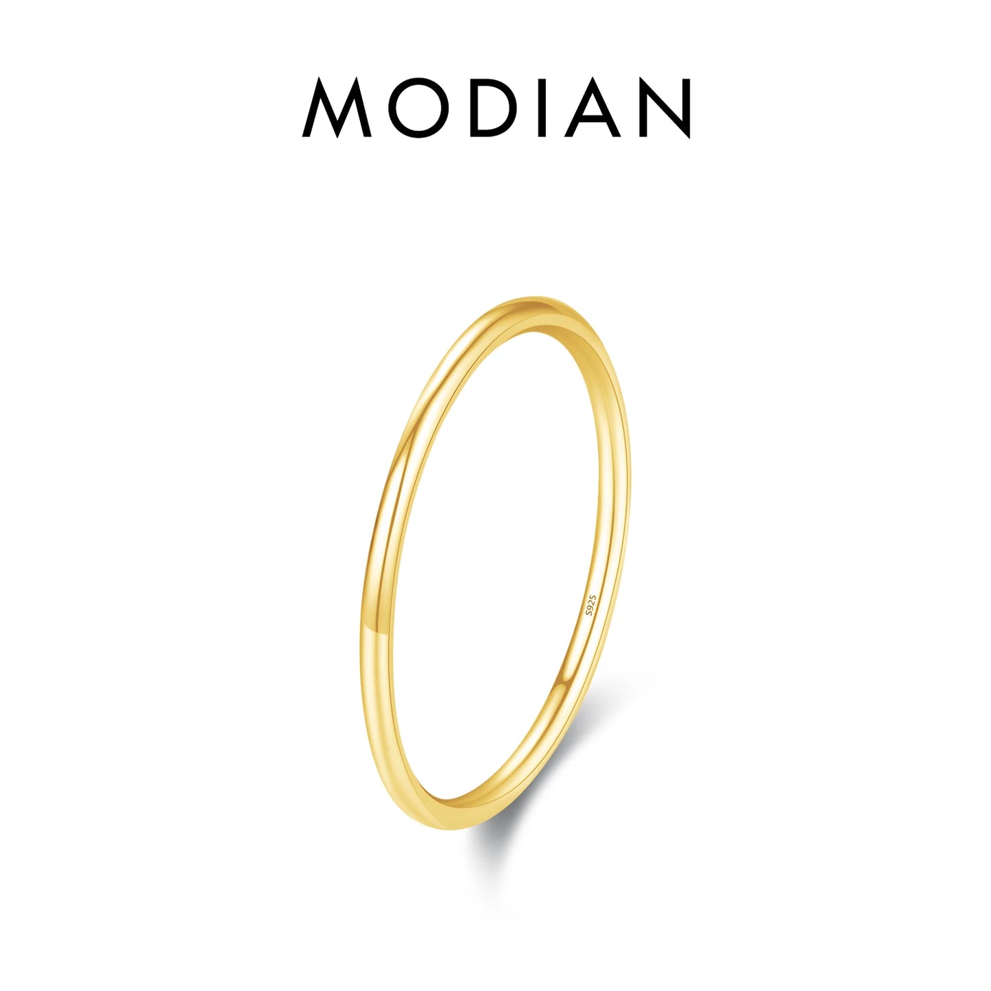 MODIAN 925 Sterling Silver Stackable Ring – Classic Wave Geometric Finger Ring, Fashion Jewelry for Women