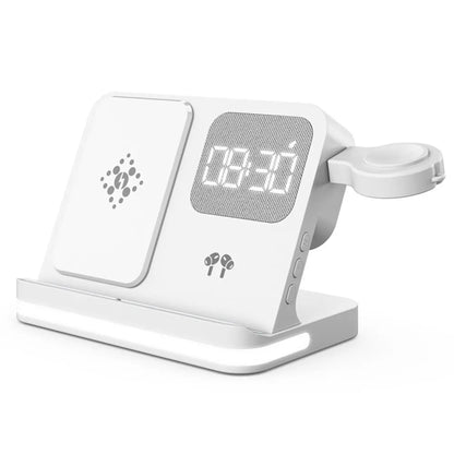 4-in-1 Wireless Charging Station - Alarm Clock Stand for Samsung Galaxy S26/S25, Galaxy Watch, Buds & Fast Charging Accessories