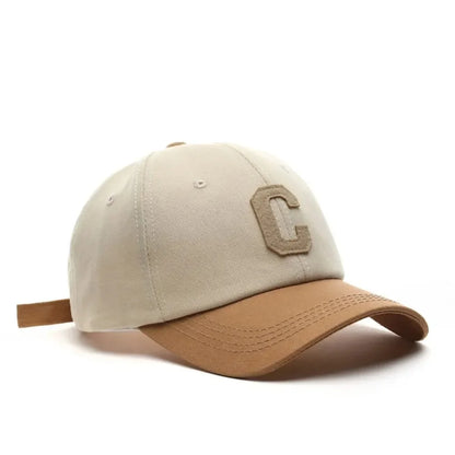 Unisex Baseball Cap – Fashion Letter C Patch, Color Block Design, Summer Sun Visor Hat for Men & Women