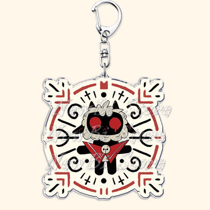 Funny Dark Video Game Sheep Keychain – Cute Lamb & Goat Bag Accessory Gamer Gift