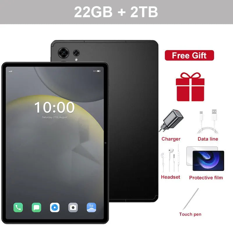 Original Pad 7s Pro 10.1" Tablet – Android 15, 22GB+2TB, 5G Dual SIM, 10000mAh Kids & Global Version