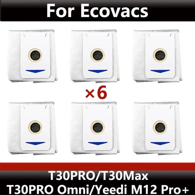 ECOVACS T30S PRO/T30 PRO OMNI & YEEDI M12 Pro+ Robot Vacuum Replacement Parts – Dust Bag, Main & Side Brush, Filter, Mop Accessories