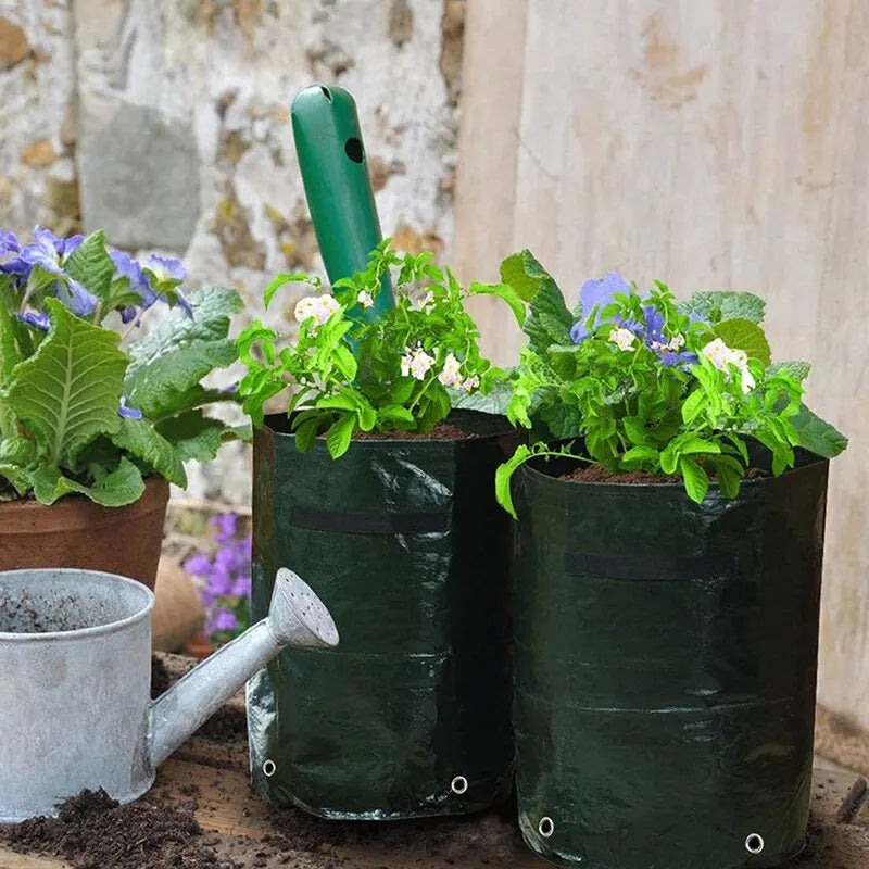 Thicken PE Fabrics Garden Potato Grow Bag - Vegetables Planter Tub with Handles and Access Flap - Ideal for Gardening