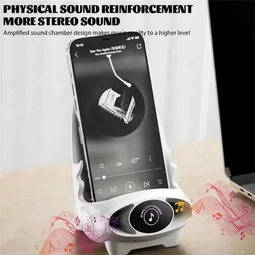 Magnetic Wireless Charging Phone Stand - Mini Chair-Shaped Type-C Fast Charging Station for Phones & Tablets