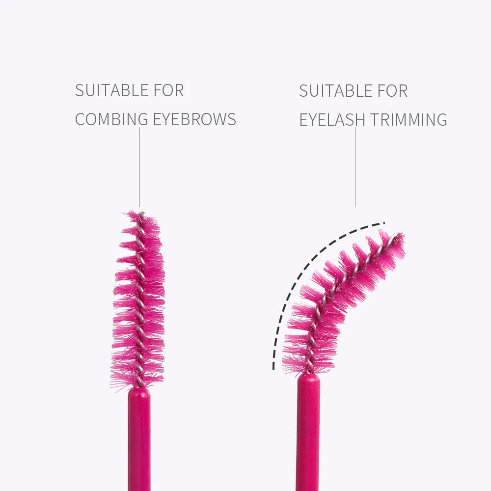 ANNAFRIS 50pcs Disposable Eyelash & Eyebrow Brushes — Soft Crystal Lash Extension Mascara Wands Makeup Tools