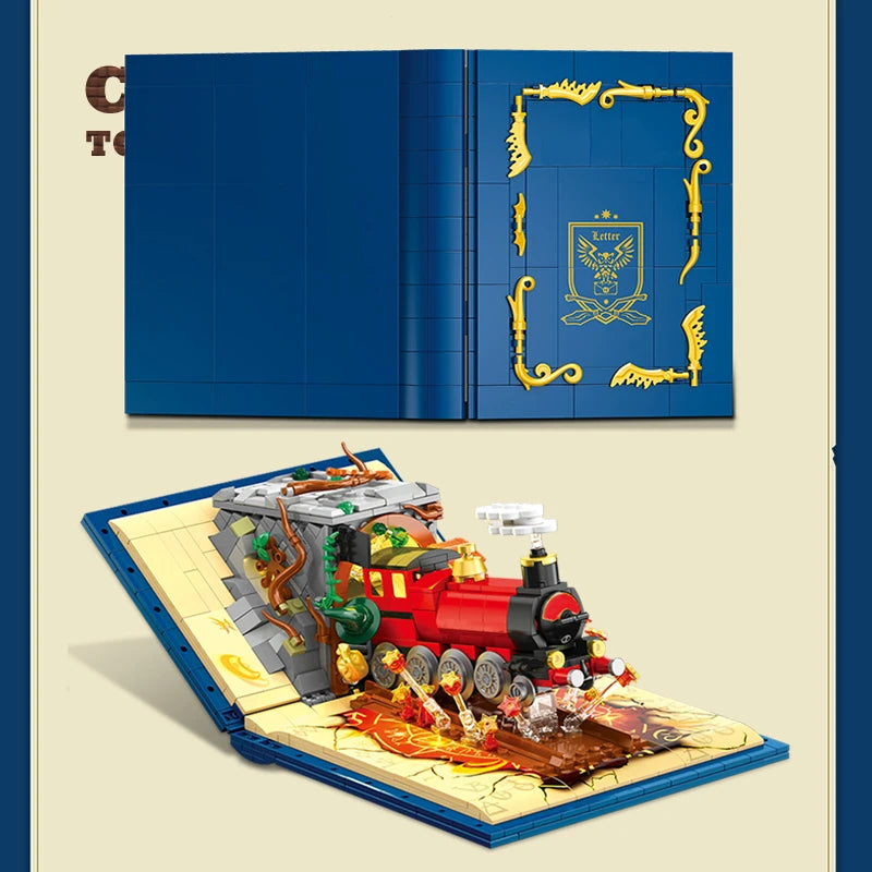 LED Magic Train Building Block Set – 3D Locomotive & Station MOC Puzzle Toy DIY Gift for Kids & Adults