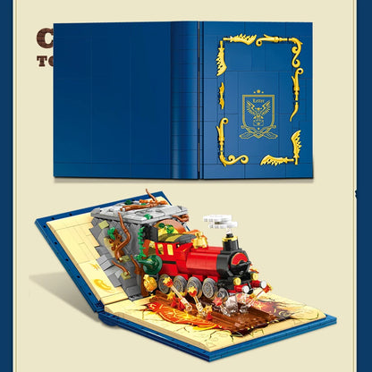 LED Magic Train Building Block Set – 3D Locomotive & Station MOC Puzzle Toy DIY Gift for Kids & Adults