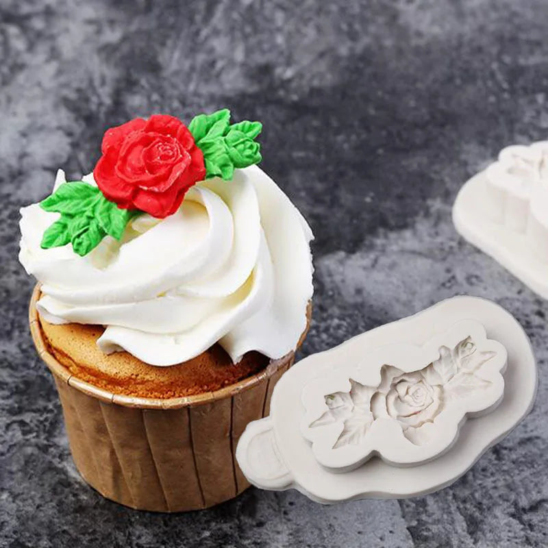 Silicone Flower Bouquet Molds for DIY Cake Decorating - Fondant, Gum Paste, Chocolate & Sugarcraft Border Tools