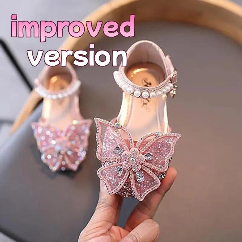 Girls' Princess Sandals - Sequin Rhinestone Bow Flat Shoes for Baby & Kids