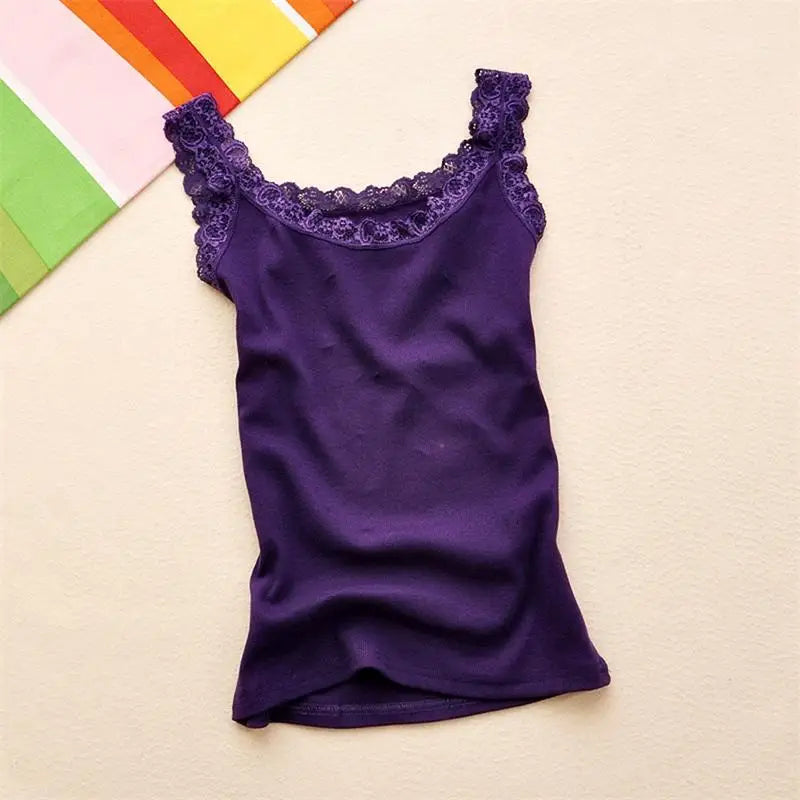 Women's Lace Tank Top - Sleeveless Summer Vest Top for Women, Stylish Casual Innerwear in White & Black
