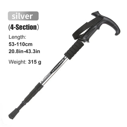 Outdoor Folding Trekking Pole – 4-Section Lightweight Telescopic Walking Stick for Hiking, Camping & Climbing