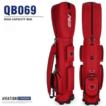 PGM Ultra-Light Golf Bag with Wheels QB069 – Large Capacity Sport & Aviation Bag with Multifunctional Ball Storage