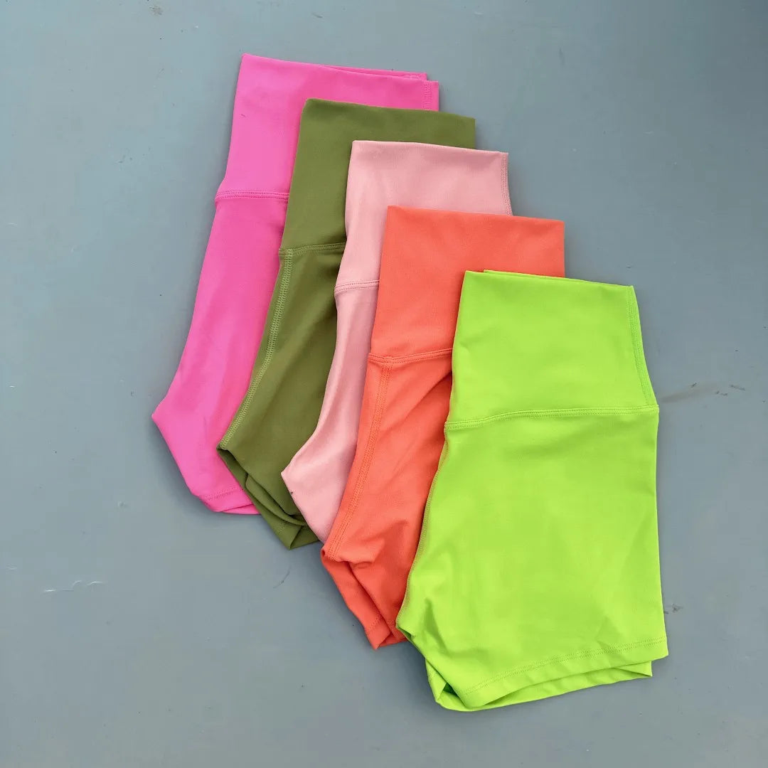 Women’s High Waist Fitness Shorts – Sexy Solid Color Yoga & Cycling Athletic Shorts Squat Proof Workout Training Activewear
