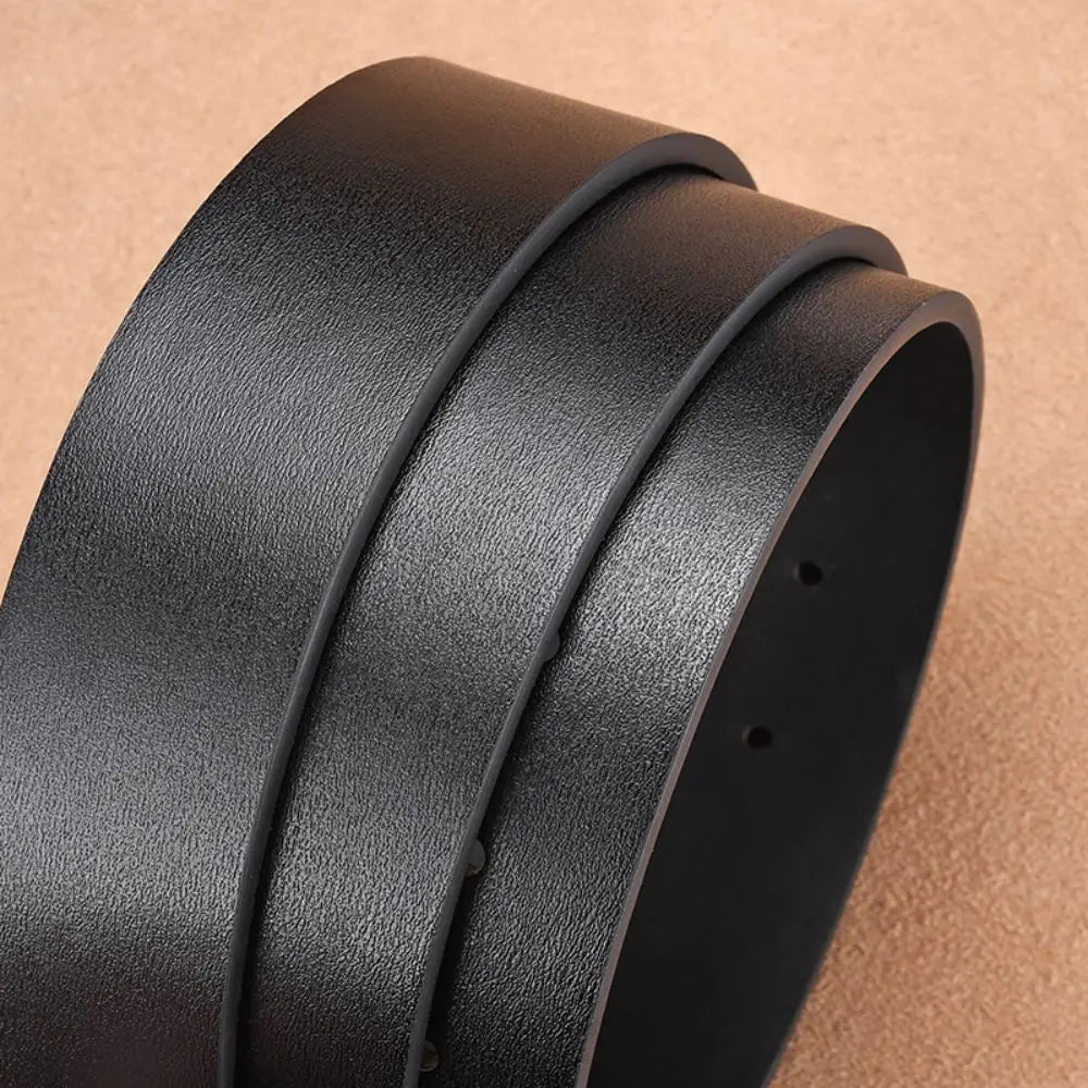 2024 Men’s Genuine Leather Belt – High-Quality Cowskin Casual & Business Buckle Waistband