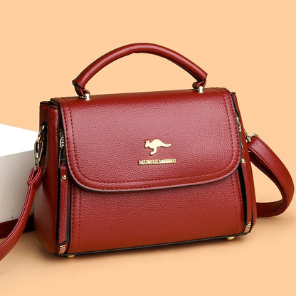 Women’s Soft Leather Top-Handle Bag – Luxury Shoulder Messenger Handbag & High-Quality Purse