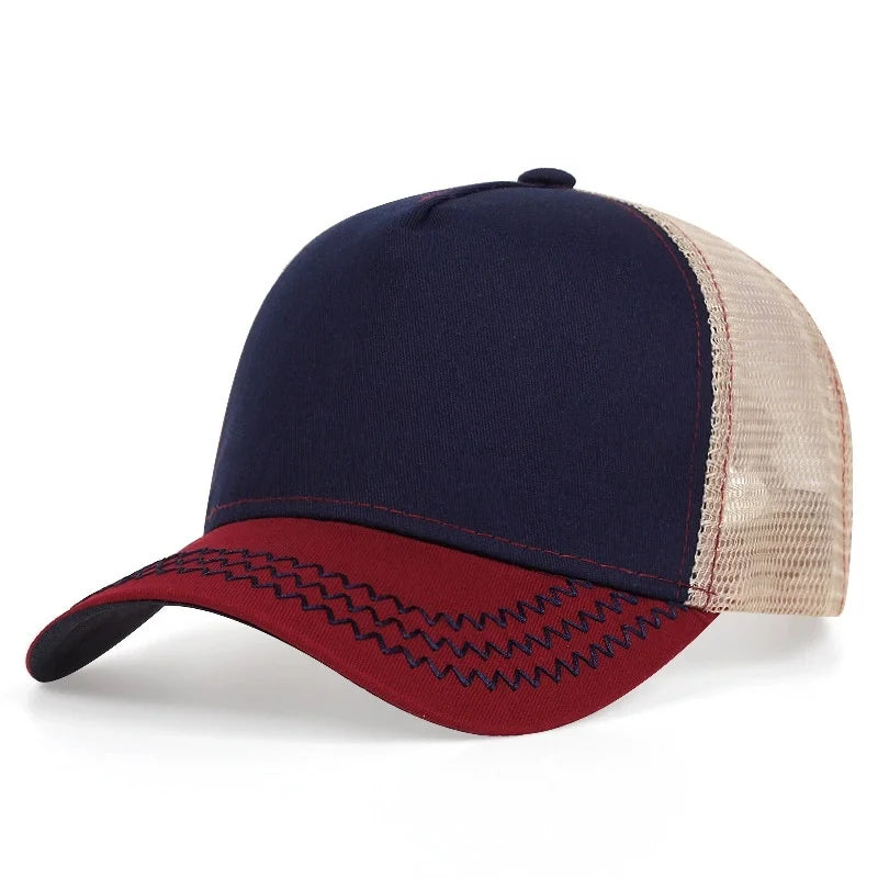 Lightweight Mesh Baseball Cap - Solid Color Breathable Summer Sun Hat for Men & Women