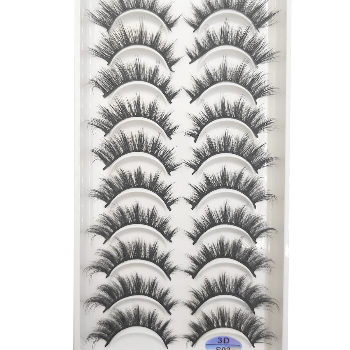 10 Pairs 3D Mink False Eyelashes – Soft Natural Cross Messy Dense Lash Extensions Makeup