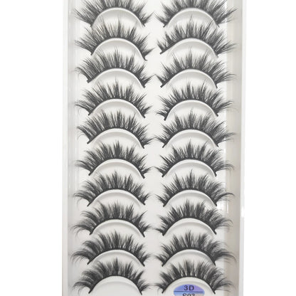 10 Pairs 3D Mink False Eyelashes – Soft Natural Cross Messy Dense Lash Extensions Makeup