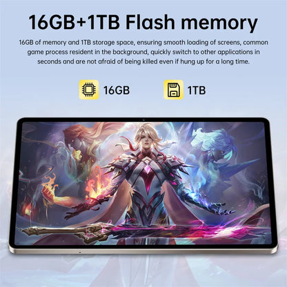 2026 Pad 7s Pro 10.1" Android Tablet – 16GB+1TB, 10000mAh, 5G WiFi Dual SIM, Global Version Kids PC
