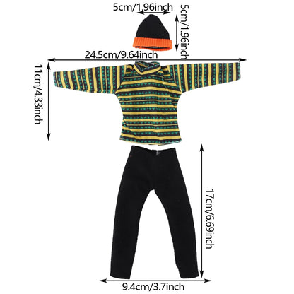 30cm Ken Doll Clothes – Pop Suit Top & Pants Outfit for Boys, Holiday Gift Doll Accessories
